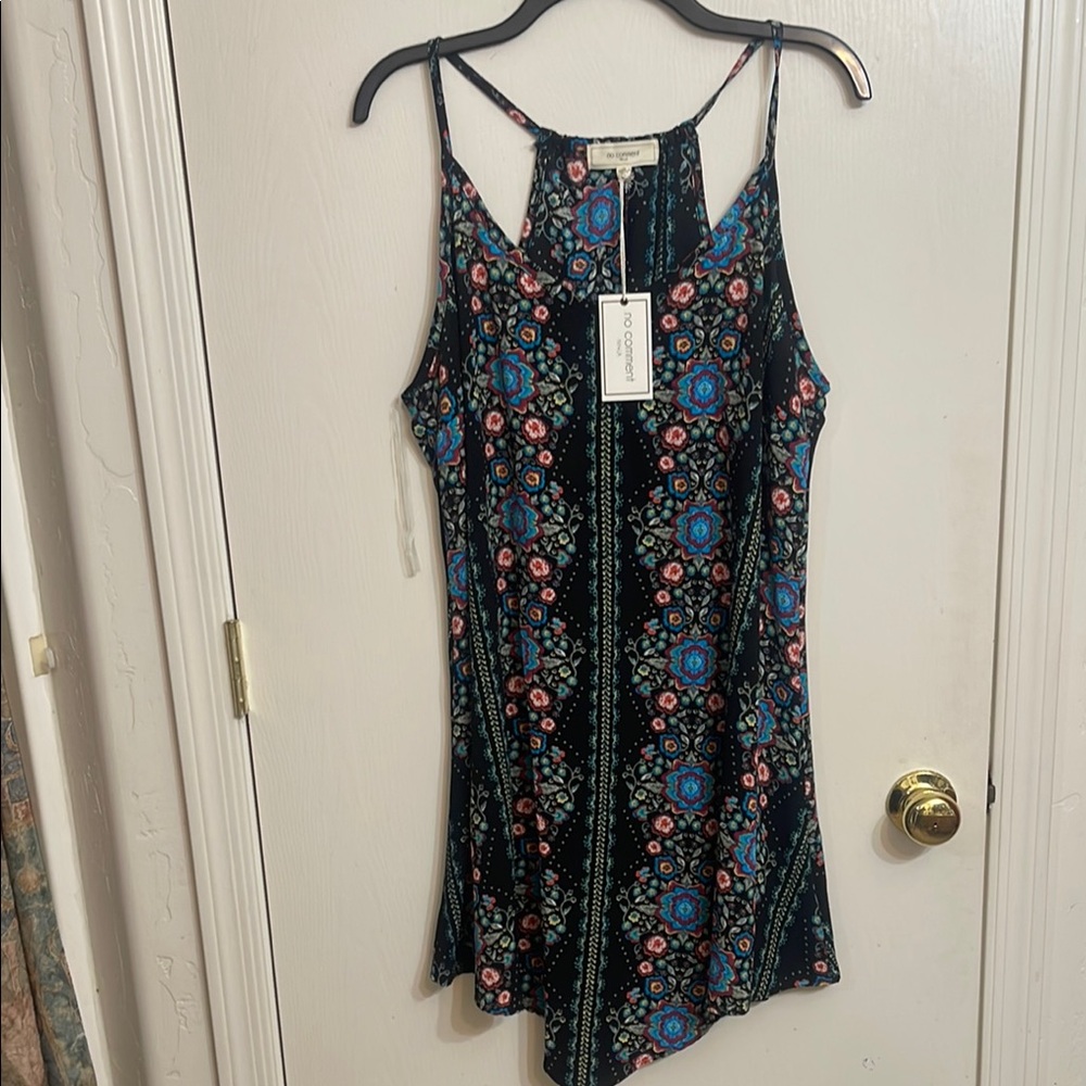 Black Floral Spaghetti Strap Top